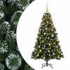 vidaXL Изкуствена коледна елха с топки 120 см 150 LED светодиода