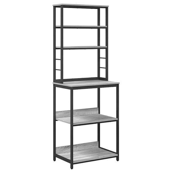 vidaXL Кухненски рафт Сив Сонома 60 x 40 x 168 см Инженерно дърво