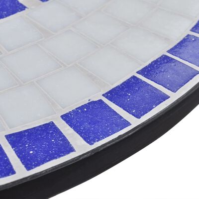 vidaXL Бистро комплект, 3 части, керамични плочки в синьо и бяло