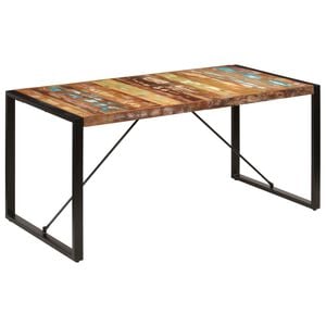 vidaXL Трапезна маса, 160x80x75 cм, регенерирано дърво масив