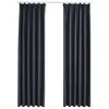 vidaXL Затъмняващи завеси с куки, 2 бр, антрацит, 140x175 см