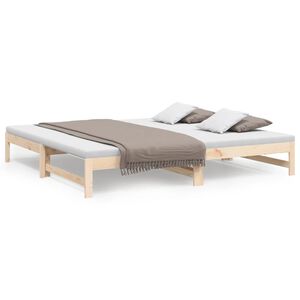 vidaXL Разтегателно дневно легло, 80x200 см, бор масив