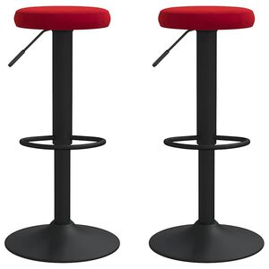 vidaXL Бар табуретки, 2 бр, виненочервени, кадифе
