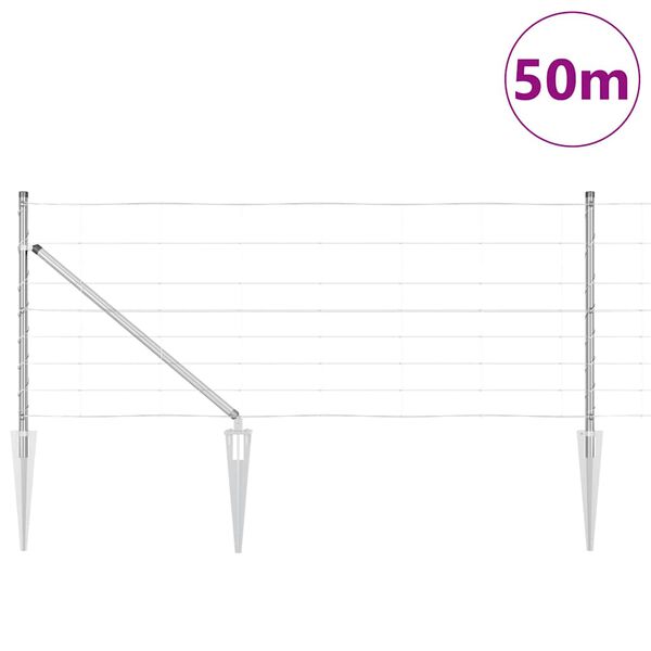 vidaXL Стълб за ограда. Галванизирана 50 x 0,8 m Стомана