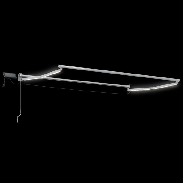 vidaXL Ръчен изтеглящ сенник с LED светлини Бежово 2,5 x 2 m