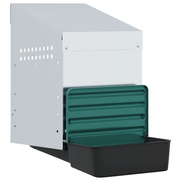 vidaXL Кутия за пилета с 1 отделение, за стенен монтаж, поцинкована стомана