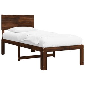 vidaXL Единично легло с табла ROSTOCK Тъмен кафяв 75 x 190 cm