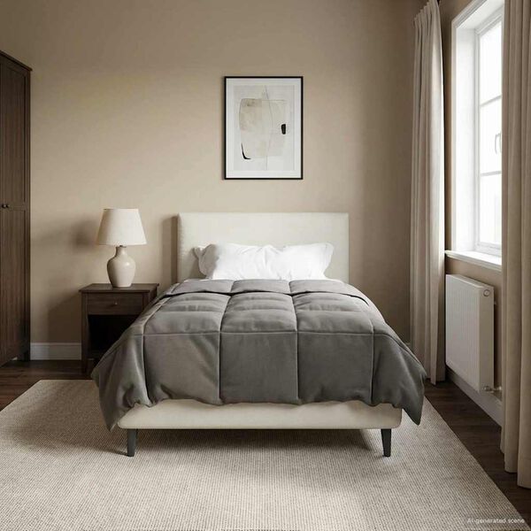 vidaXL Пълно годишно юрганче Светлосиво 140 x 220 cm Микрофибър