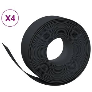 vidaXL Градински кантове, 4 бр, черни, 10 м, 20 см, полиетилен