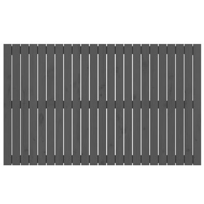 vidaXL Стенна табла за спалня, сива, 147x3x90 см, борово дърво масив