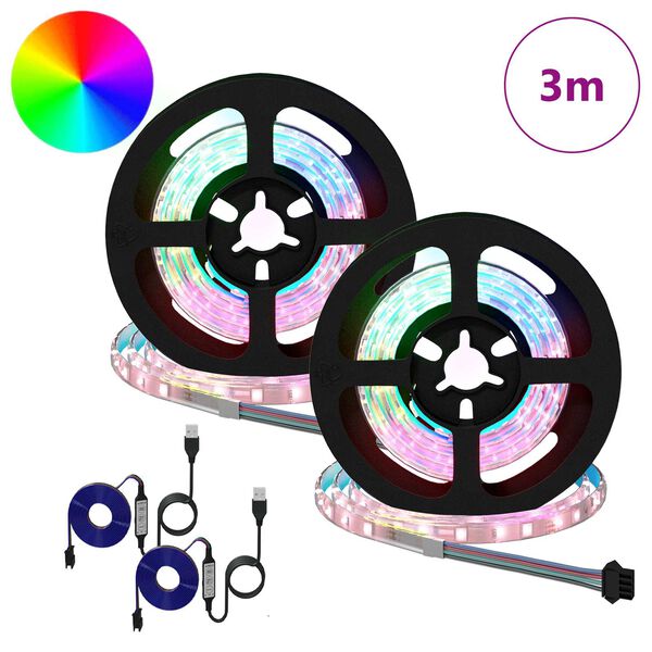 vidaXL LED лента 4 pcs Черен и прозрачен 75 x 0,8 x 0,3 см