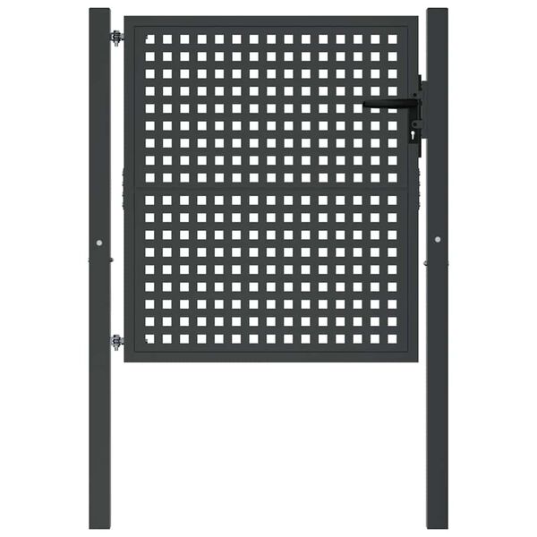 vidaXL Градинска порта, антрацит, 100x100 см, стомана