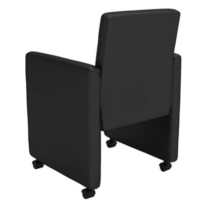 vidaXL Tрапезни столове, 4 бр, черни, изкуствена кожа