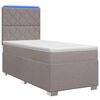vidaXL Континентално легло с матрак Таупе 90 x 190 cm Текстил