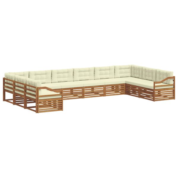 vidaXL Комплекти дивани с възглавница 10 pcs Натурален и Крема