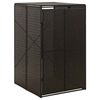 vidaXL Единичен навес за кофа за смет, черен, 70x80x117 см, полиратан