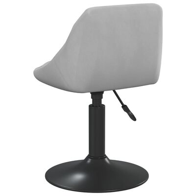 vidaXL Въртящи се трапезни столове, 2 бр, светлосиви, кадифе