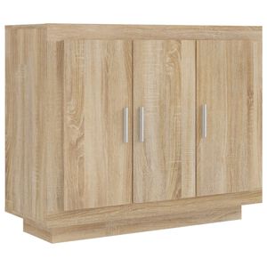 vidaXL Сайдборд, дъб сонома, 92x35x75 см, инженерно дърво