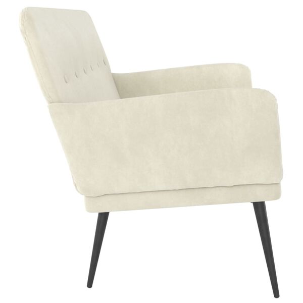 vidaXL Пейка, кремава, 108x79x79 см, кадифе