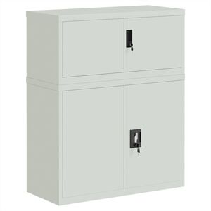 vidaXL Шкаф за папки светлосив 90x40x110 см стомана