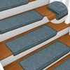 vidaXL Изтривалки за стълби 15 бр. 65x21x4 см, тъмнозелени, правоъгълни, кант