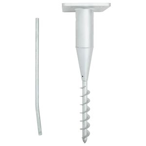 vidaXL Стойка за чадър за вграждане с прът, 16x16x52 см, стомана