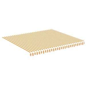 vidaXL Резервен плат за тента, жълт и бял, 380x345 см, полиестер