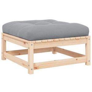 vidaXL Градинска табуретка с възглавница, борова дървесина масив