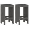 vidaXL Бар табуретки 2 бр сиви 40x36x75 см борово дърво масив