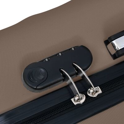 vidaXL Комплект твърди куфари с колелца, 2 бр, кафяв, ABS