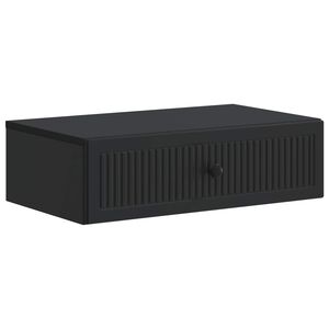 vidaXL Стенен страничен масичка Черно 59 x 34,5 x 17 см