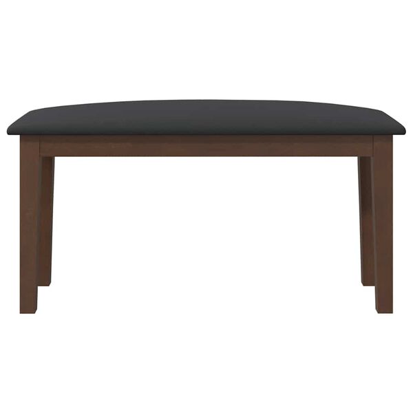 vidaXL Пейка 90 см Кафява масивна дървесина Гума