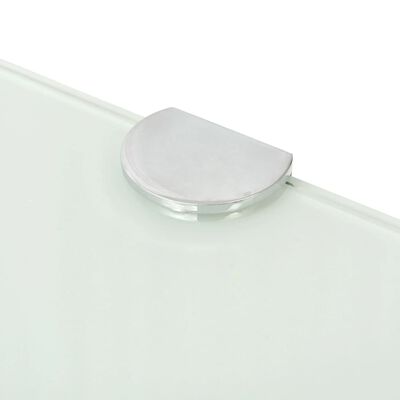 vidaXL Ъглови рафтове, 2 бр, бяло стъкло с държачи хром, 35x35 см