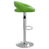 vidaXL Бар табуретка, зелена, изкуствена кожа
