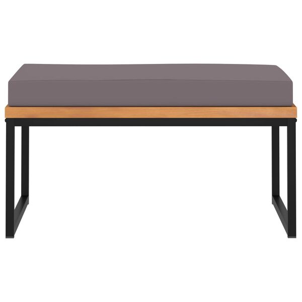 vidaXL Табуретка с възглавница, 66x66x36 см, акация масив, тъмносиво