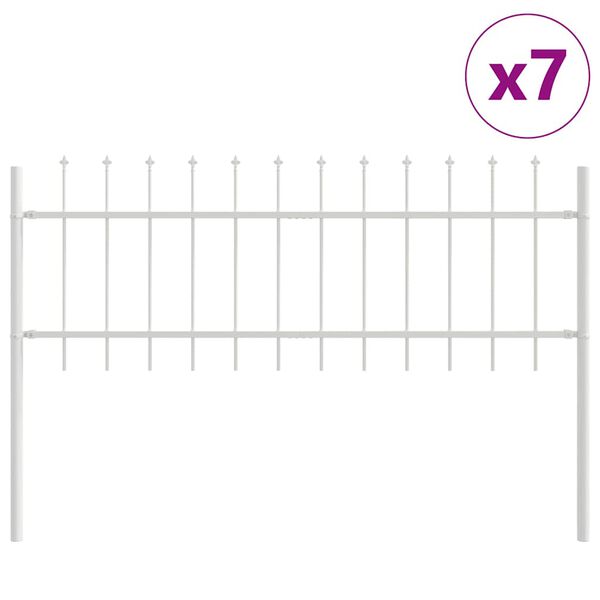 vidaXL Градска ограда 7 pcs Бяло 11,9 x 0,6 м