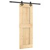 vidaXL Преплъзваща се врата Естествено и черно 70 x 210 cm