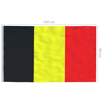 vidaXL Флаг на Белгия и алуминиев флагщок, 6 м