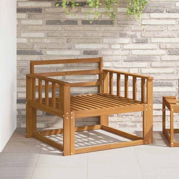 vidaXL Среден диван за открито Солидно акациево дърво Естествен