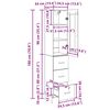 vidaXL Висок шкаф Черния дъб 34,5 x 34 x 180 см Инженерно дърво