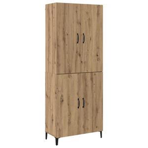 vidaXL Висок шкаф 2 бр. Дъб 69,5 x 34 x 180 см Инженерна дървесина