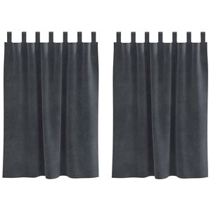 vidaXL Затъмняващи завеси 2 pcs Светлосиво 140 x 140 cm Кадифе