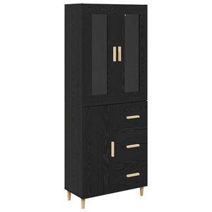 vidaXL Висок шкаф Черния дъб 34,5 x 34 x 180 см Инженерно дърво