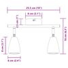 vidaXL Таванен спот с прожектори Бяло 25.5 x 8 x 16 см Метал
