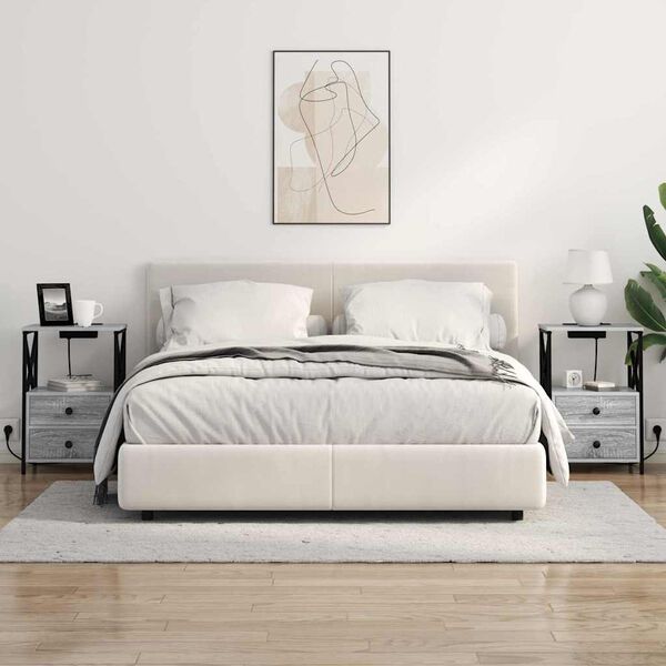 vidaXL Нощен шкаф Сив Сонома 40 x 31 x 60 см Инженерно дърво