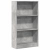 vidaXL Библиотека, бетонно сива, 60x24x109 см, инженерно дърво