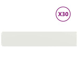 vidaXL Краища за тревни площи 30 бр. бели студено валцувана стомана