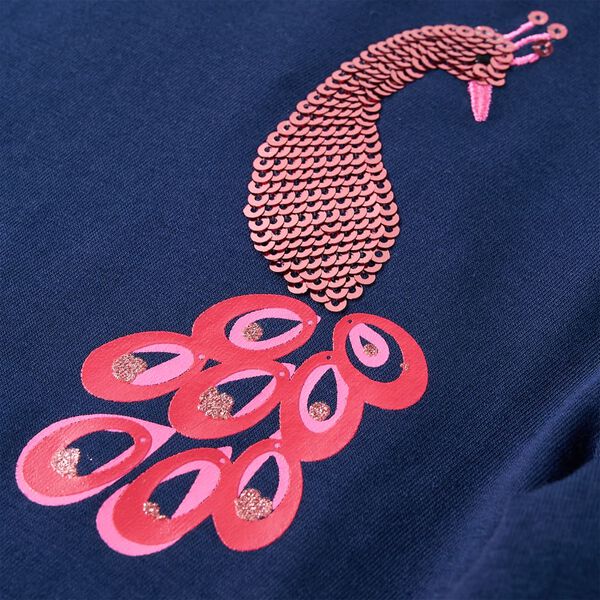 Детска тениска с дълъг ръкав, нейви синьо, 116