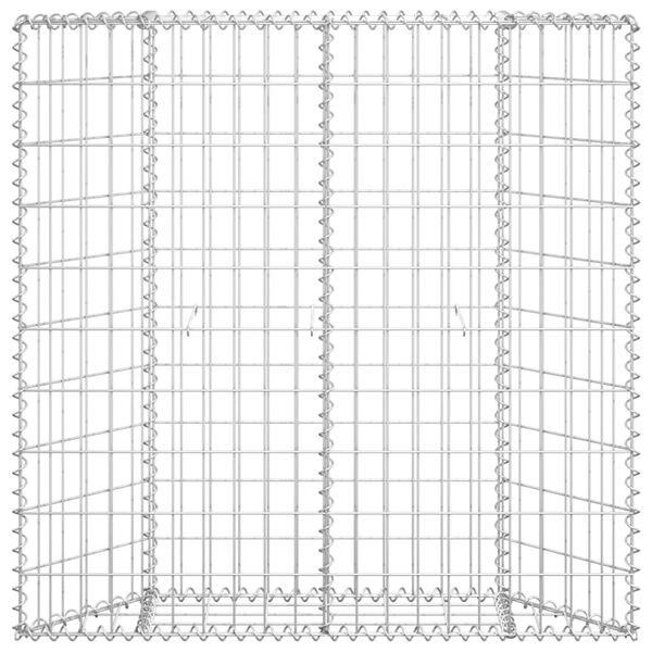 vidaXL Габион повдигната леха трапец поцинкована стомана 100x20x100 см
