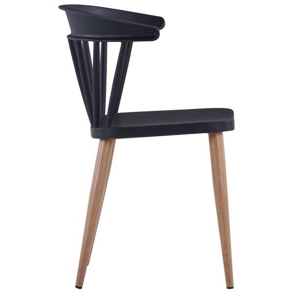 vidaXL Трапезни столове, 2 бр, черни, пластмаса